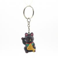  Waving Cat Keychain, Dark Purple 