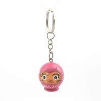  Daruma Keychain, Pink 