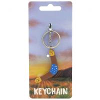  Boomerang Keychain, Brown/Blue Decal 