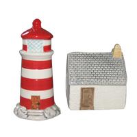  Lighthouse And Lighthouse Keepers Cottage  S+P Set, New 