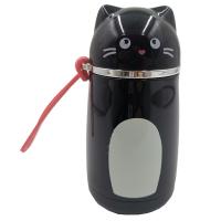  Shaped Stainless Steel Hot & Cold Thermal Insulated Bottle Black 