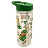  Plastic Water Bottle with Flip Straw Leprechaun 550ml 