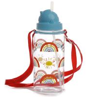  Childrens Water Bottle with Flip Straw Rainbow 450ml 