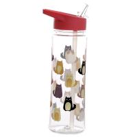  Plastic Water Bottle with Flip Straw Cat 550ml 