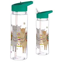  Plastic Water Bottle with Flip Straw Alpaca 550ml 
