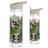  Plastic Water Bottle with Flip Straw Panda 550ml 