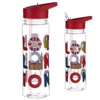  Plastic Water Bottle with Flip Straw London 550ml 