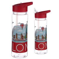 Plastic Water Bottle with Flip Straw London Panorama 550ml 