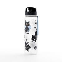  Shatterproof 600Ml Water Bottles Lucky Black Cat 