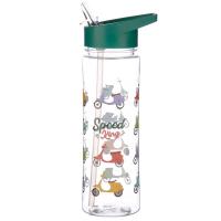  Plastic Water Bottle with Flip Straw  Scooter 550ml 