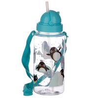  Childrens Water Bottle with Flip Straw Penguin 450ml 
