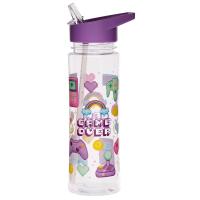  Plastic Water Bottle with Flip Straw Video Game 550ml 