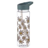  Plastic Water Bottle with Flip Straw Daisy Flower 550ml 