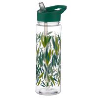  Plastic Water Bottle with Flip Straw Leafs 550ml 