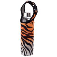  Glass Water Bottle with Neoprene Sleeve with Strap Animal Print 