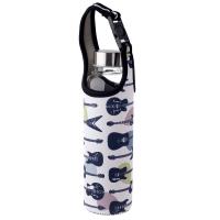  Glass Water Bottle with Neoprene Sleeve with Strap Guitar 