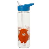  Plastic Water Bottle with Flip Straw Cow 550ml 