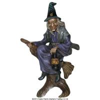  Witch on Broomstick with Lantern 
