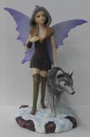  Standing snow Fairy with Wolf 