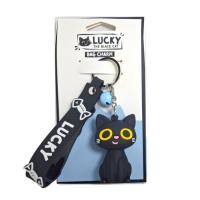  Black Cat 3D Pvc Bag Charm  Keychain 