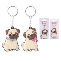  PVC Pugs and Kisses Keyring 