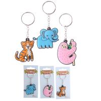  PVC Sloth Elephant and Tiger Zooniverse Animal Keyring 