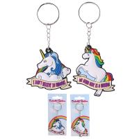  Unicorn Slogan PVC Keyring 