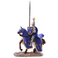  Mounted Knight with Lance in Blue and Yellow 