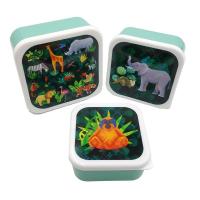  Lunch Boxes - Set / 3 Animal Kingdom 