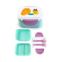  Clip Lock Lunch Box With Cutlery Beans And Co Cats 