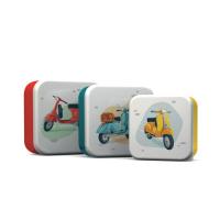  Lunch Boxes - Set / 3 Scooter 