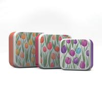  Lunch Boxes - Set Of 3 Lunch Boxes Tulips 