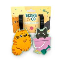  Beans & Co Cats Pair Pvc Luggage Tag 