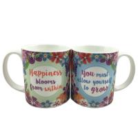  Botanical garden double mug gift set new bone china mug 