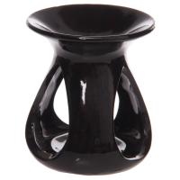  Simple Abstract High Gloss Black Ceramic Oil Burner 