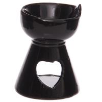  Simple Black Heart Cut Out Ceramic Oil Burner 