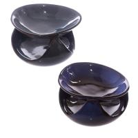  Abstract Design Squat Mottled Glaze Ceramic Oil Burner 