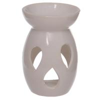 Simple White Ceramic Oil Burner with Teardrop Pattern 