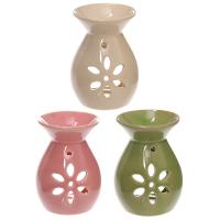  Simple Coloured Flower Cut Out Design Ceramic Oil Burner 