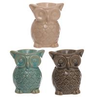  Cute Ceramic Crackle Glazed Owl Design Oil Burner 