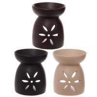  Abstract Flower Design Large Ceramic Matt Finish Oil Burner 