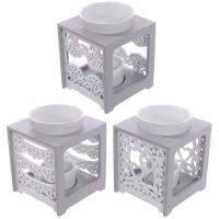  Decorative Pattern Ceramic and Wood Oil Burner 