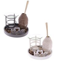  Metal and Glass Oil Burner and Buddha Diffuser Set 