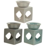 Cube Ceramic Oil and Tart Burner with Geometric Cut-outs 
