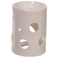  Simple Circle Cutout Design Ceramic White Oil Burner 