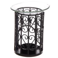  Decorative Metal Spirals Design Oil Burner with Glass Dish 