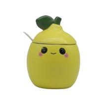  Ceramic Lemon Pot with Lid and Spoon 