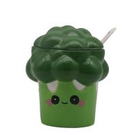  Ceramic Broccoli Pot with Lid and Spoon 