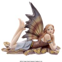  Tales of Avalon Fairy Sitting on Rocks Purple Lisa Parker 