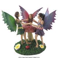  Nathascha Faulkner Fairy Collection - Nathascha Faulkner Dancing Fairies Round Toadstool 